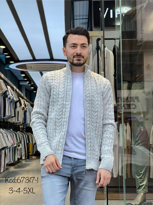Кардиган Vip Stendo (3XL-5XL) 67317-1 grey (деми)