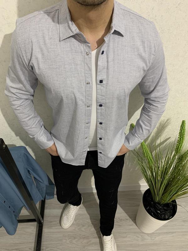 Рубашка Nik (M-2XL) 55124 grey (деми)