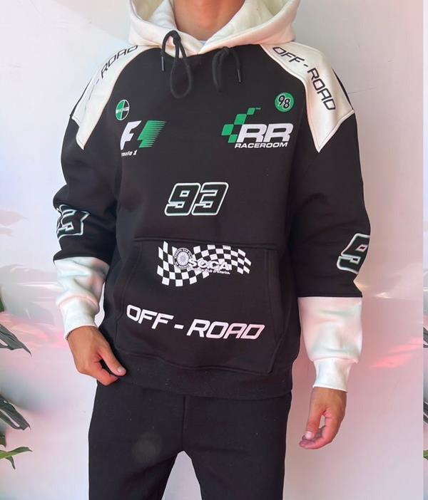 Худи Three Black (S-XL) 1634 black (зима)