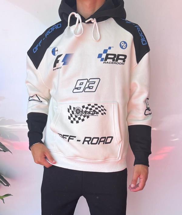 Худи Three Black (S-XL) 1637 white (зима)