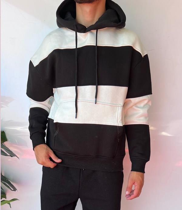 Худи Three Black (S-XL) 1646 black (зима)