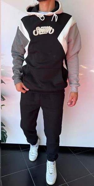 Худи Three Black (S-XL) 1650 black-grey (зима)