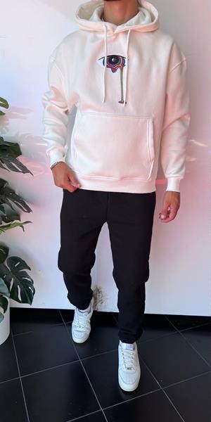 Худи Three Black (S-XL) 1652 white (зима)