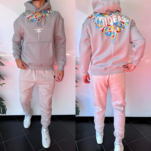 Худи Three Black (S-XL) 1659 grey (зима)