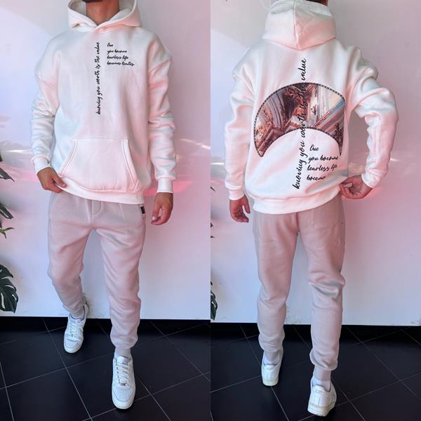 Худи Three Black (S-XL) 1669 white (зима)