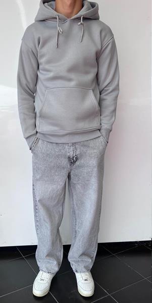 Худи Three Black (S-XL) 1716 grey (зима)