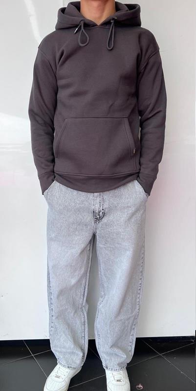 Худи Three Black (S-XL) 1722 d.grey (зима)