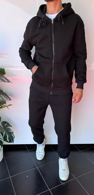 Кофта спорт Three Black (S-2XL) 1801 black (зима)