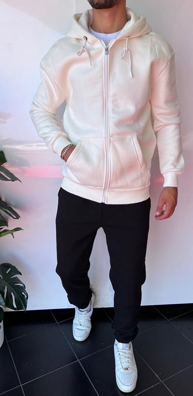 Кофта спорт Three Black (S-2XL) 1802 white (зима)