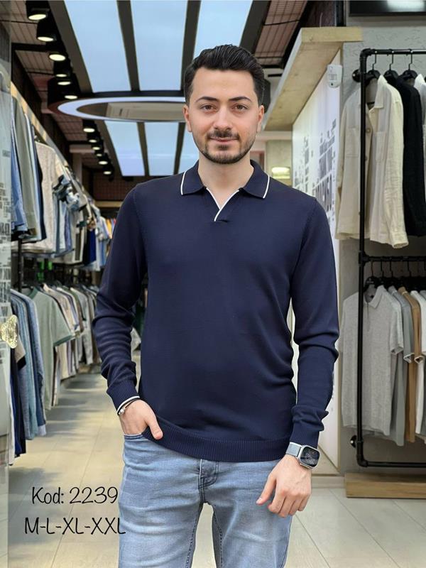 Свитер Vip Stendo (M-2XL) 2239 navy (деми)