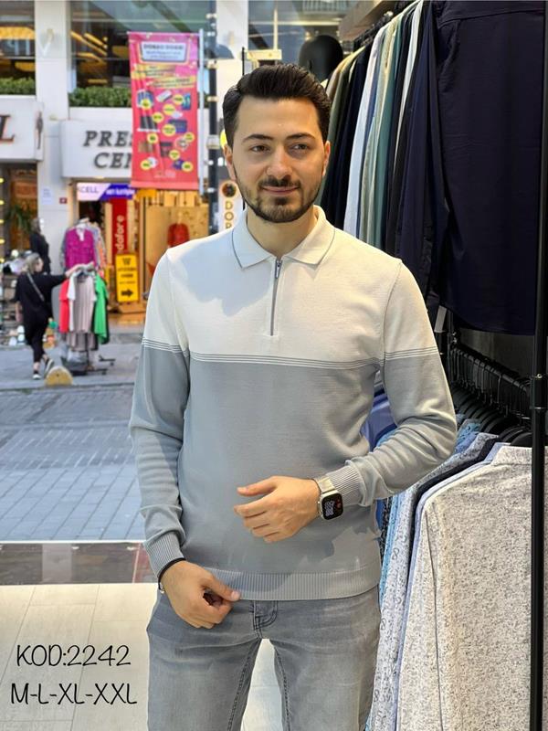 Свитер Vip Stendo (M-2XL) 2242 grey (деми)