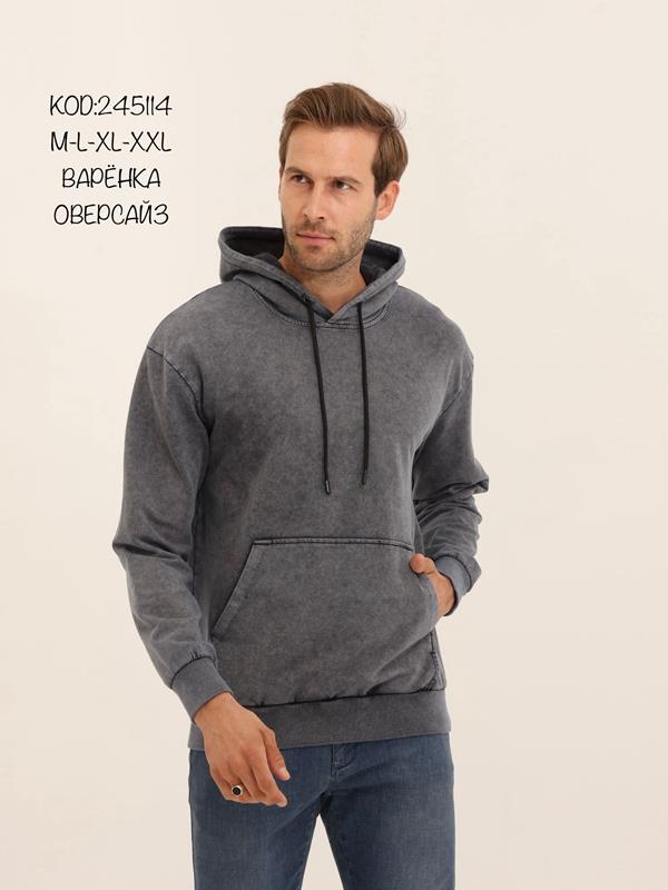 Худи Vip Stendo (M-2XL) 24514 grey (деми)