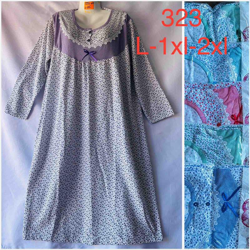 Ночнушка HomeWear (L-2XL) 323 mix (зима)