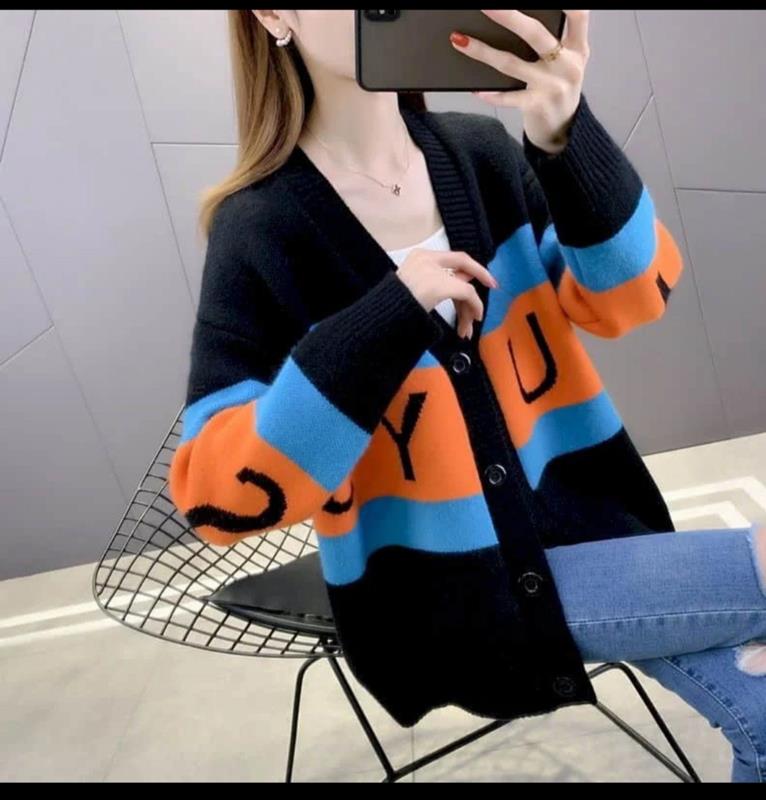 Кардиган LeVisha (44-50) 26331 black-orange (деми)