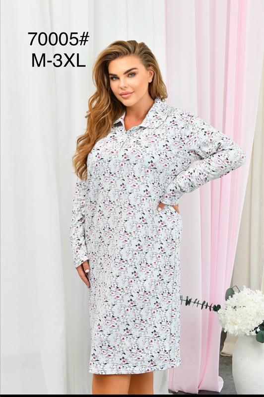 Ночнушка Brilliant (M-3XL) 70005 l.blue (зима)