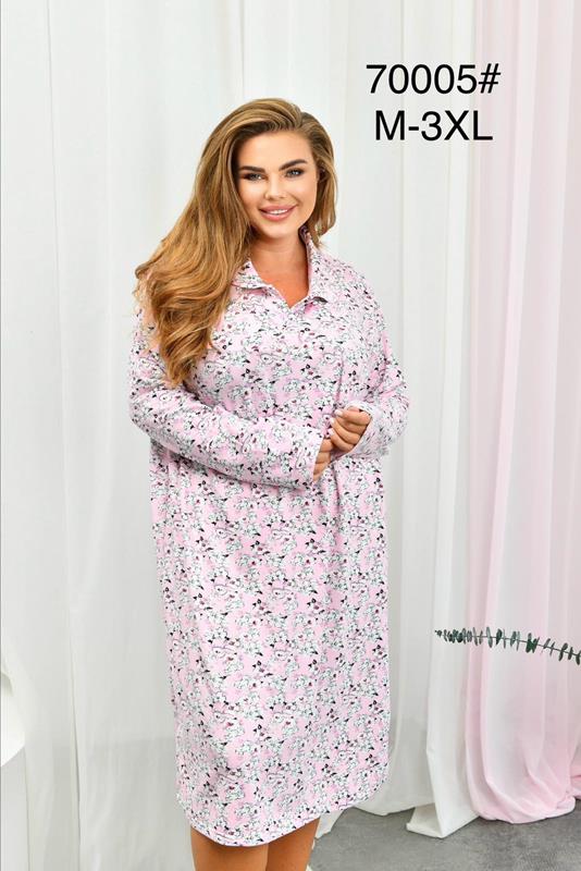 Ночнушка Brilliant (M-3XL) 70005 pink (зима)