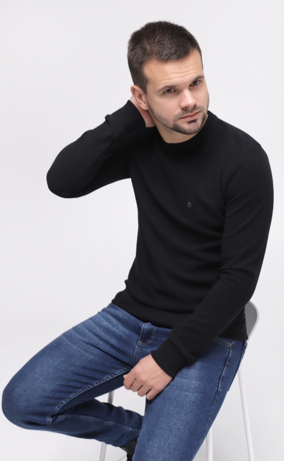 Свитер Vip Stendo (M-2XL) 2300 black (деми)