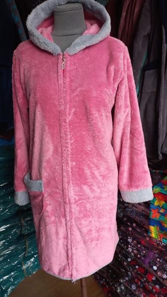 Халат Lindros (L-2XL) LD24 pink (зима)