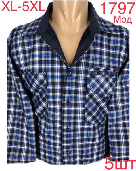 Рубашка Надийка (XL-5XL) 1797-1 blue (зима)