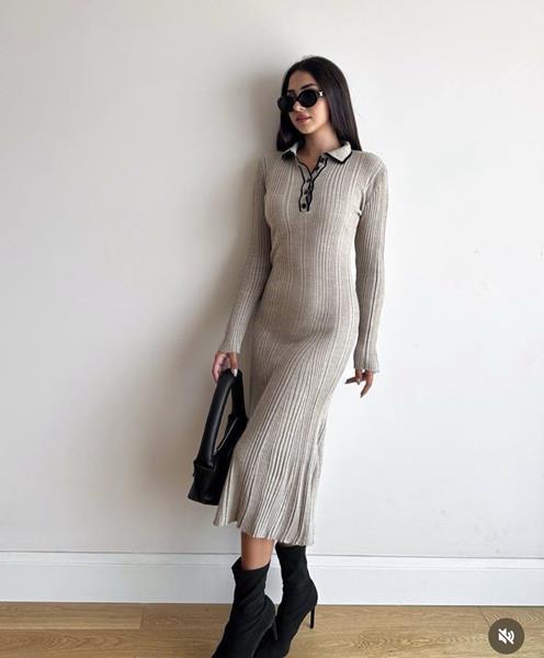 Платье X-Ray (42-48) 24014 beige (зима)