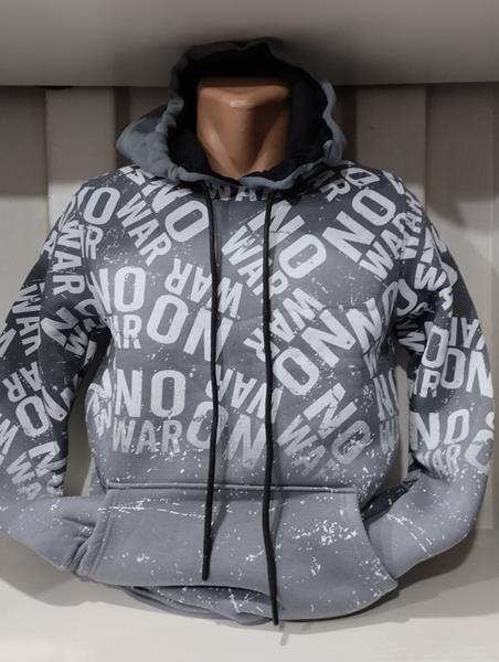 Худи Panda (S-2XL) 1519 grey (зима)