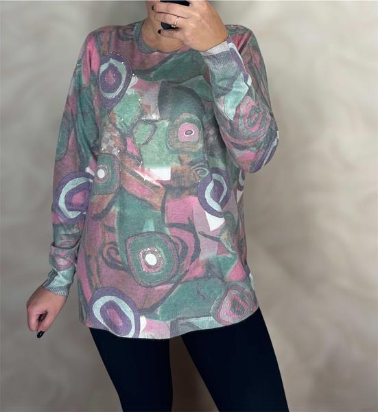 Свитер Shipi (48-54) 25211 green-pink (зима)