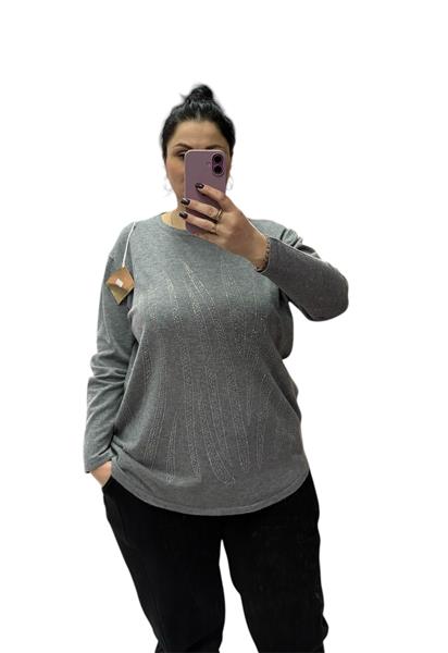 Свитер Anna&Vika (52-60) 24052 grey (деми)