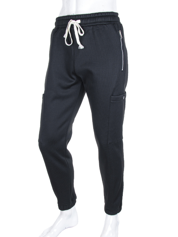 Штаны спорт CND2 (M-3XL) 3943-A46 black (зима)