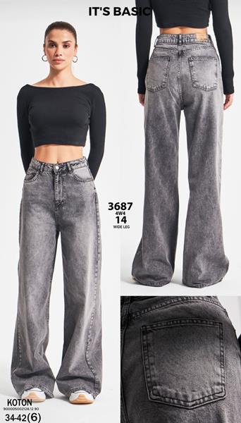 Джинсы Jeans Style (34-42) 3687-4W4-1 grey (деми)