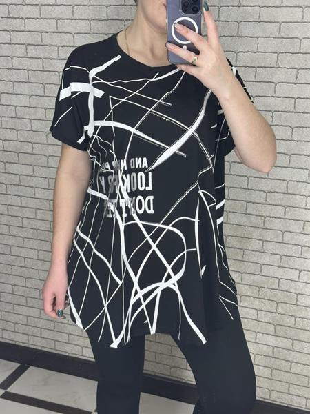 Футболка LeVisha (2XL-4XL) 25003 black (лето)