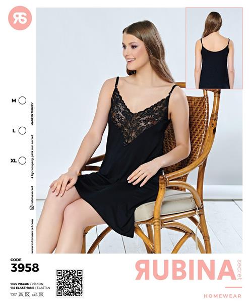 Ночнушка sss Annet (M-XL) OX3958 black (лето)