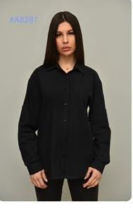 Рубашка BASE (44-52) A8281 black (деми)