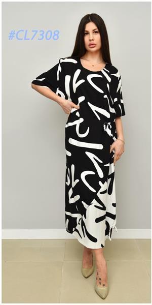 Платье BASE (2XL-6XL) C7308 black (лето)