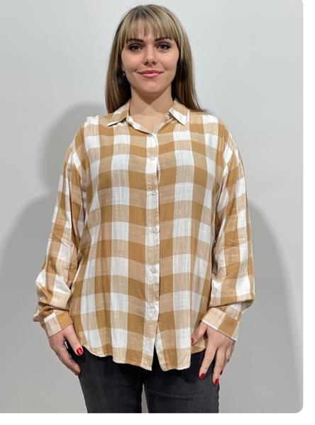 Рубашка BASE (2XL-5XL) 251+ beige (деми)