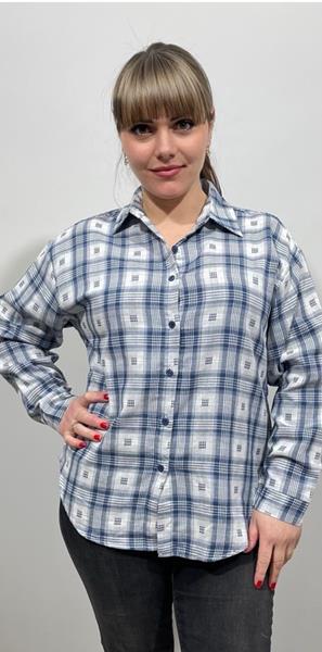 Рубашка BASE (XL-5XL) 504+ blue (деми)