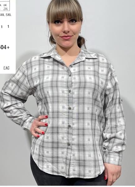 Рубашка BASE (XL-5XL) 504+ grey (деми)