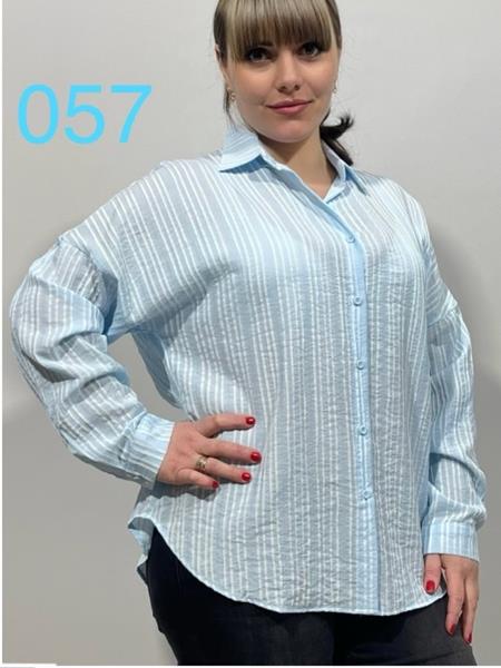 Рубашка BASE (XL-4XL) C057 l.blue (деми)