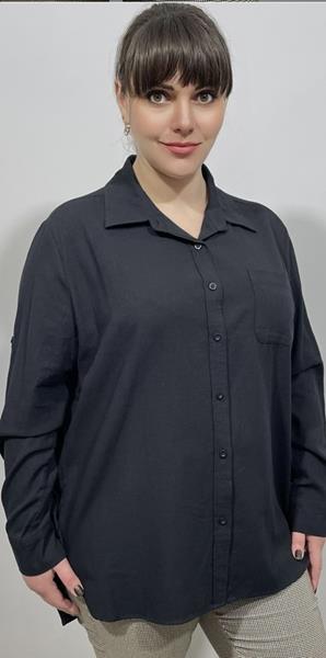 Рубашка BASE (4XL-7XL) C1302+ black (деми)
