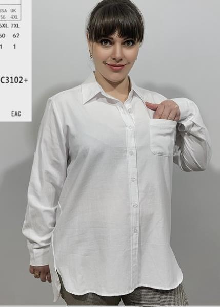Рубашка BASE (4XL-7XL) C1302+ white (деми)