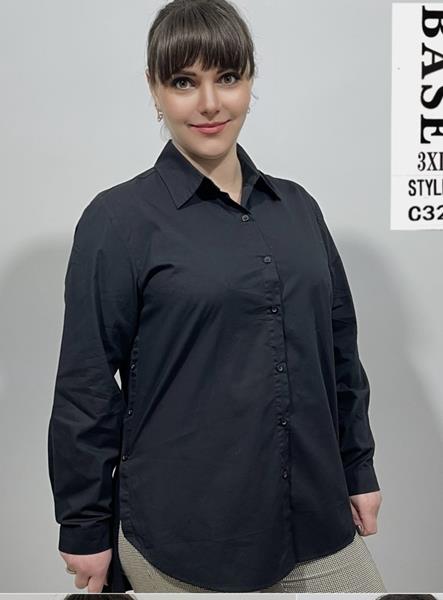 Рубашка BASE (2XL-6XL) C326+ black (деми)