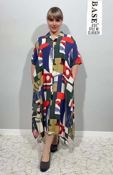 Платье BASE (XL-5XL) CL8582 blue (лето)