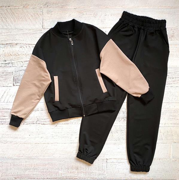Костюм спорт LiMa kids (134-158) 2506-1 black-beige (деми)