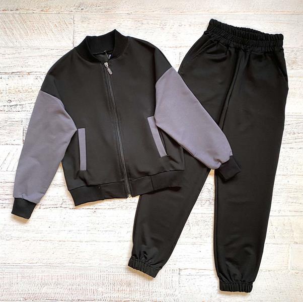 Костюм спорт LiMa kids (134-158) 2506-1 black-d.grey (деми)