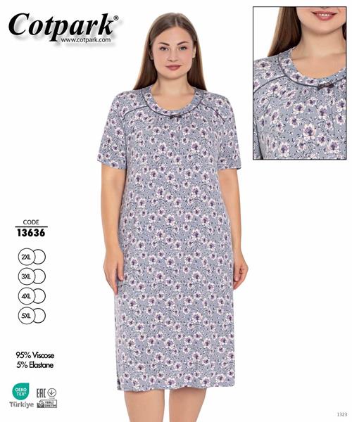 Ночнушка Disneyopt (2XL-5XL) 13636 grey (лето)