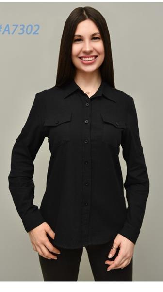 Рубашка BASE (42-50) A7302 black (деми)