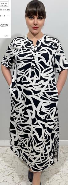 Платье BASE (2XL-6XL) CL727 black (лето)
