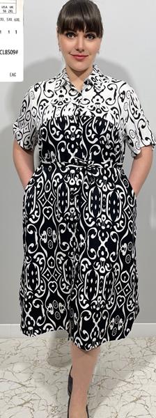 Платье BASE (2XL-6XL) CL8505 black (лето)