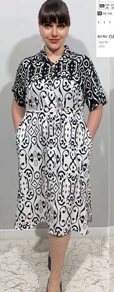 Платье BASE (2XL-6XL) CL8508 white (лето)