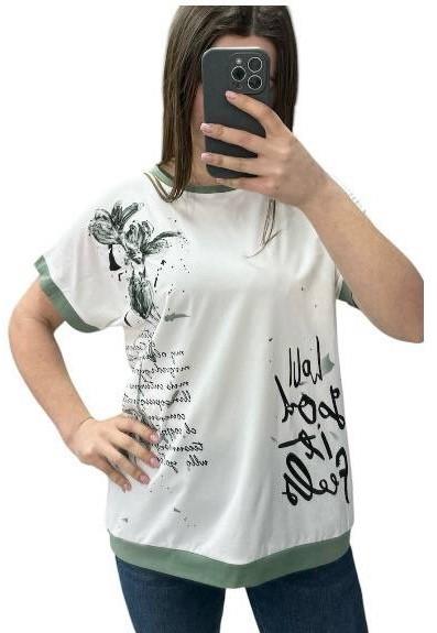Футболка Novetly Store (48-56) 25017 white-green (лето)