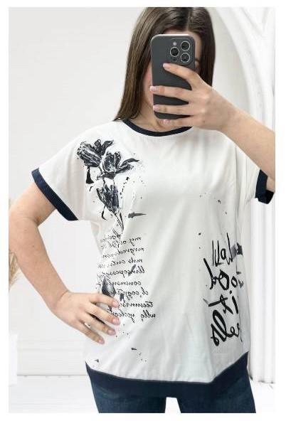 Футболка Novetly Store (48-56) 25017 white-navy (лето)